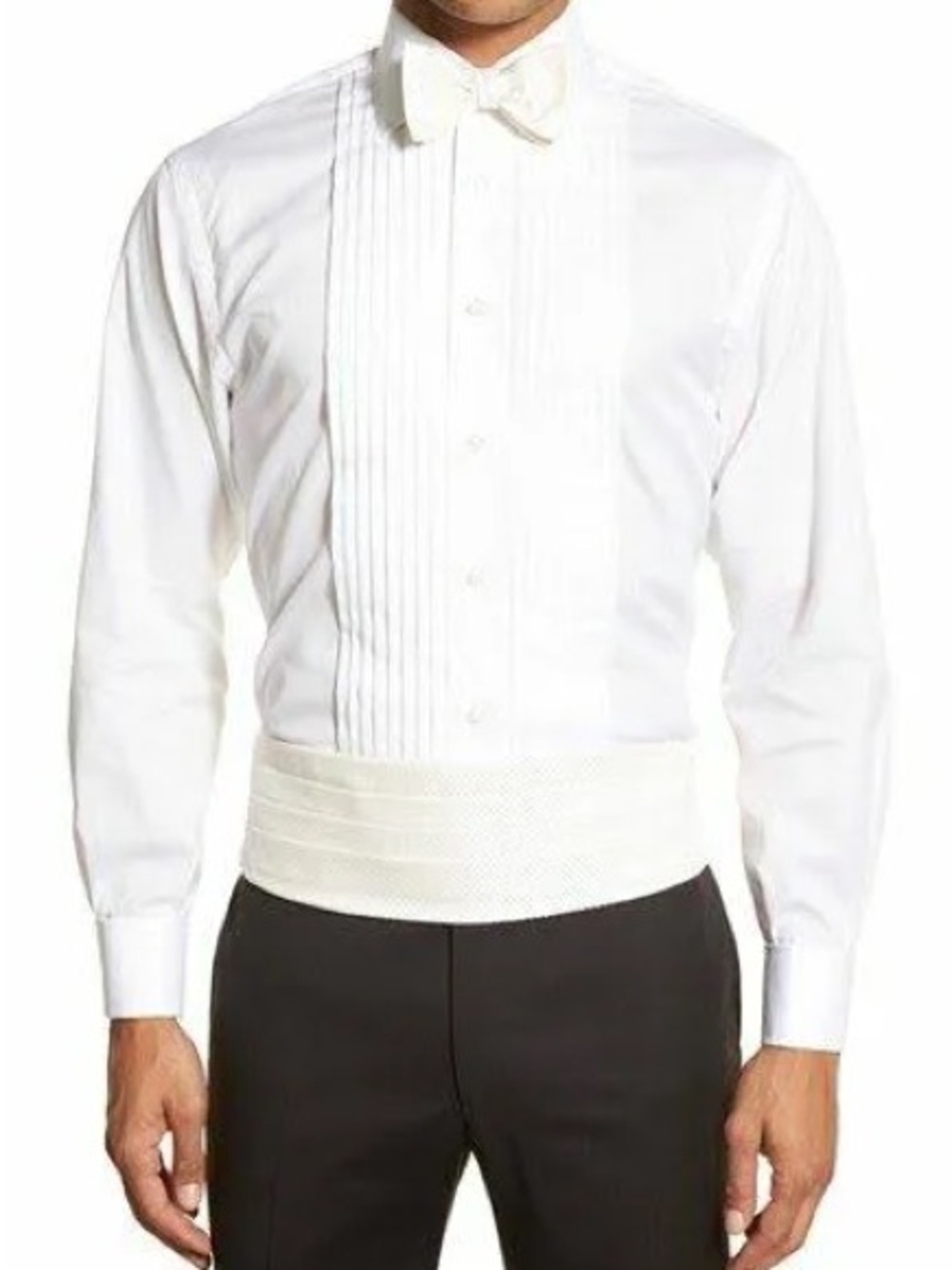 Robert Talbott Men's Ivory Pleated Tuxedo Shirt